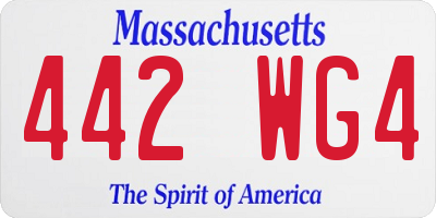 MA license plate 442WG4