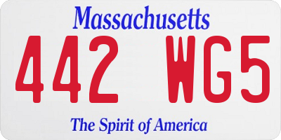 MA license plate 442WG5
