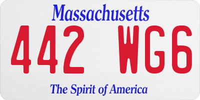 MA license plate 442WG6