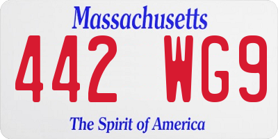 MA license plate 442WG9