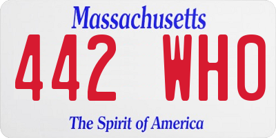 MA license plate 442WH0