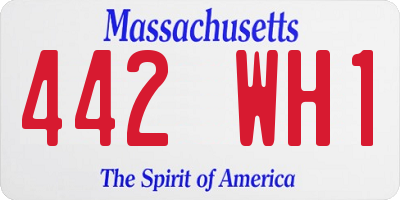 MA license plate 442WH1
