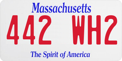 MA license plate 442WH2