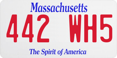 MA license plate 442WH5