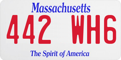 MA license plate 442WH6