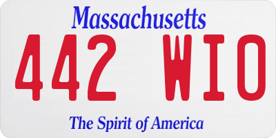 MA license plate 442WI0