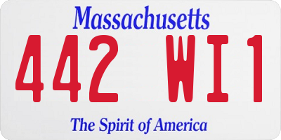 MA license plate 442WI1