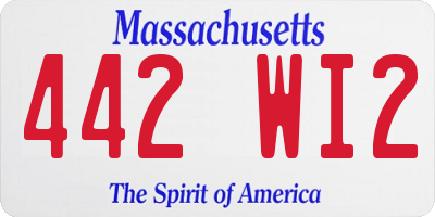 MA license plate 442WI2
