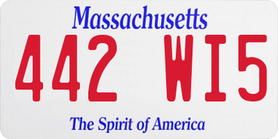 MA license plate 442WI5