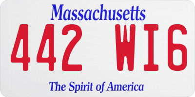 MA license plate 442WI6