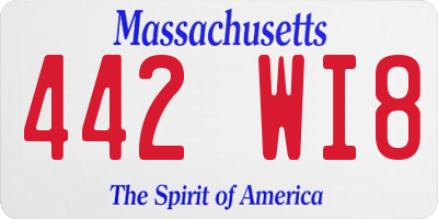 MA license plate 442WI8