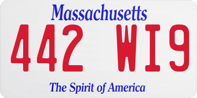 MA license plate 442WI9