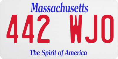 MA license plate 442WJ0