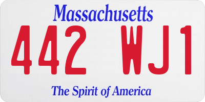 MA license plate 442WJ1