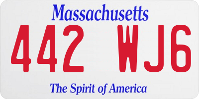 MA license plate 442WJ6