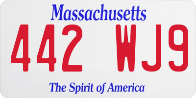 MA license plate 442WJ9