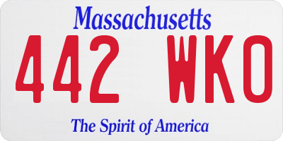 MA license plate 442WK0