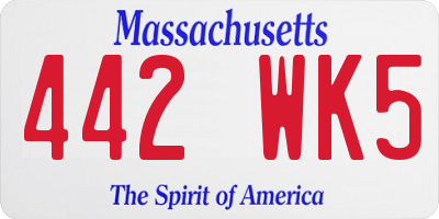 MA license plate 442WK5