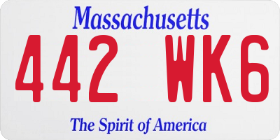 MA license plate 442WK6