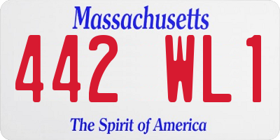 MA license plate 442WL1