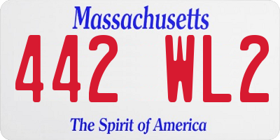 MA license plate 442WL2