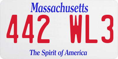 MA license plate 442WL3