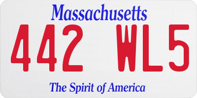 MA license plate 442WL5
