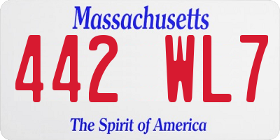 MA license plate 442WL7