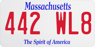 MA license plate 442WL8