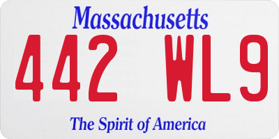 MA license plate 442WL9