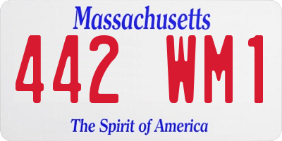 MA license plate 442WM1