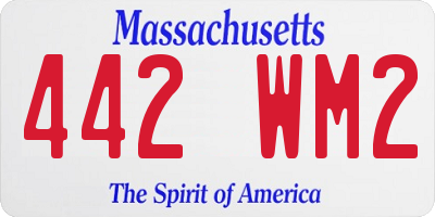 MA license plate 442WM2