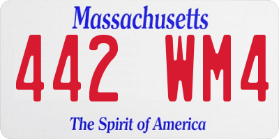 MA license plate 442WM4