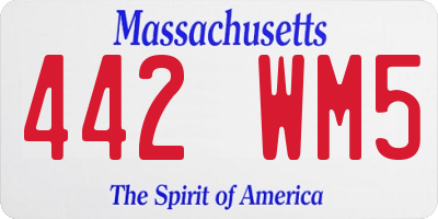 MA license plate 442WM5