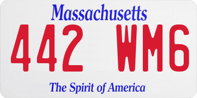 MA license plate 442WM6
