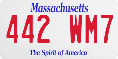 MA license plate 442WM7
