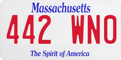 MA license plate 442WN0