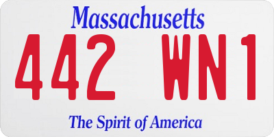 MA license plate 442WN1