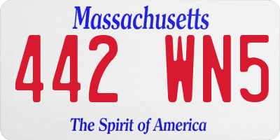 MA license plate 442WN5