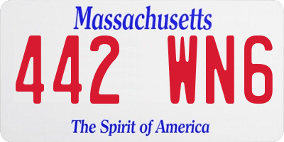 MA license plate 442WN6