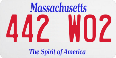MA license plate 442WO2