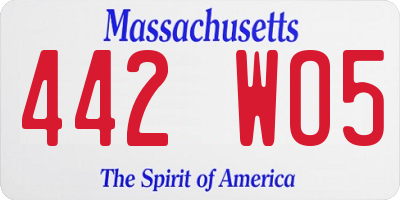 MA license plate 442WO5