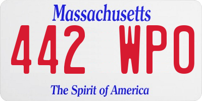 MA license plate 442WP0