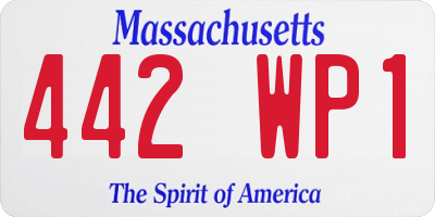 MA license plate 442WP1