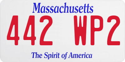 MA license plate 442WP2