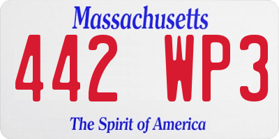MA license plate 442WP3