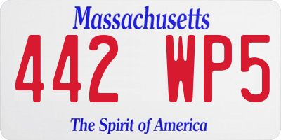 MA license plate 442WP5
