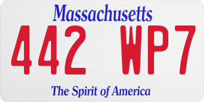 MA license plate 442WP7