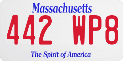MA license plate 442WP8