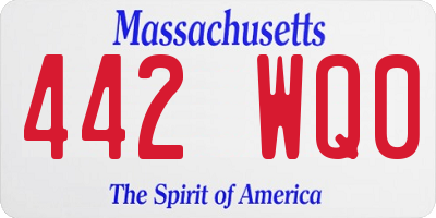 MA license plate 442WQ0